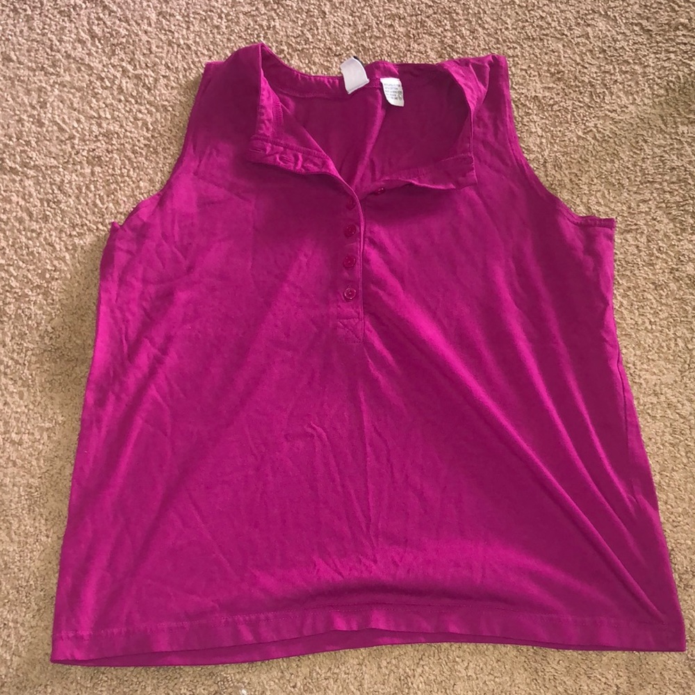 Pink/purple tank top button down